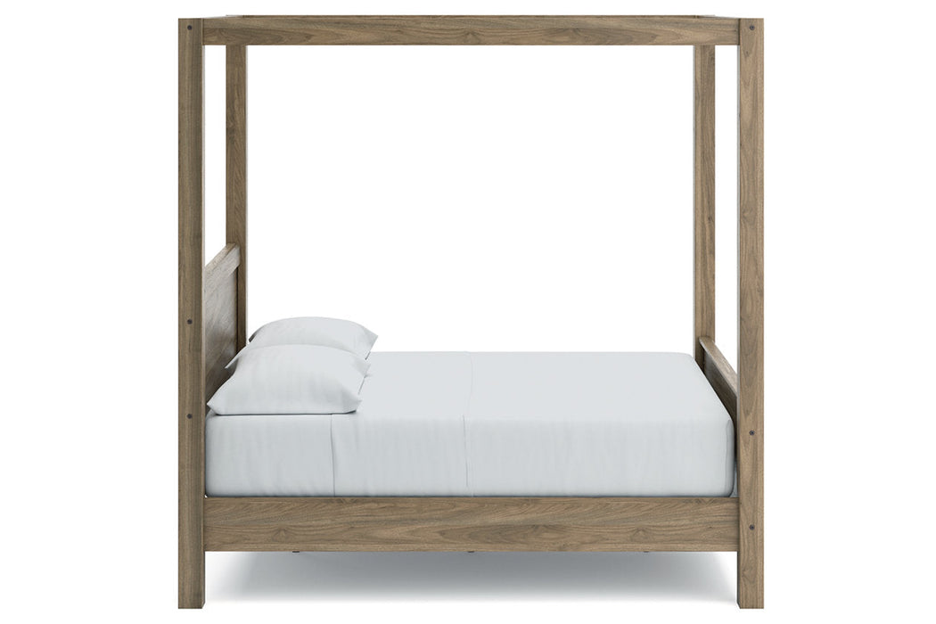 Aprilyn Honey Full Canopy Bed - SET | EB1187-181 | EB1187-186 | EB1187-189 - Vega Furniture