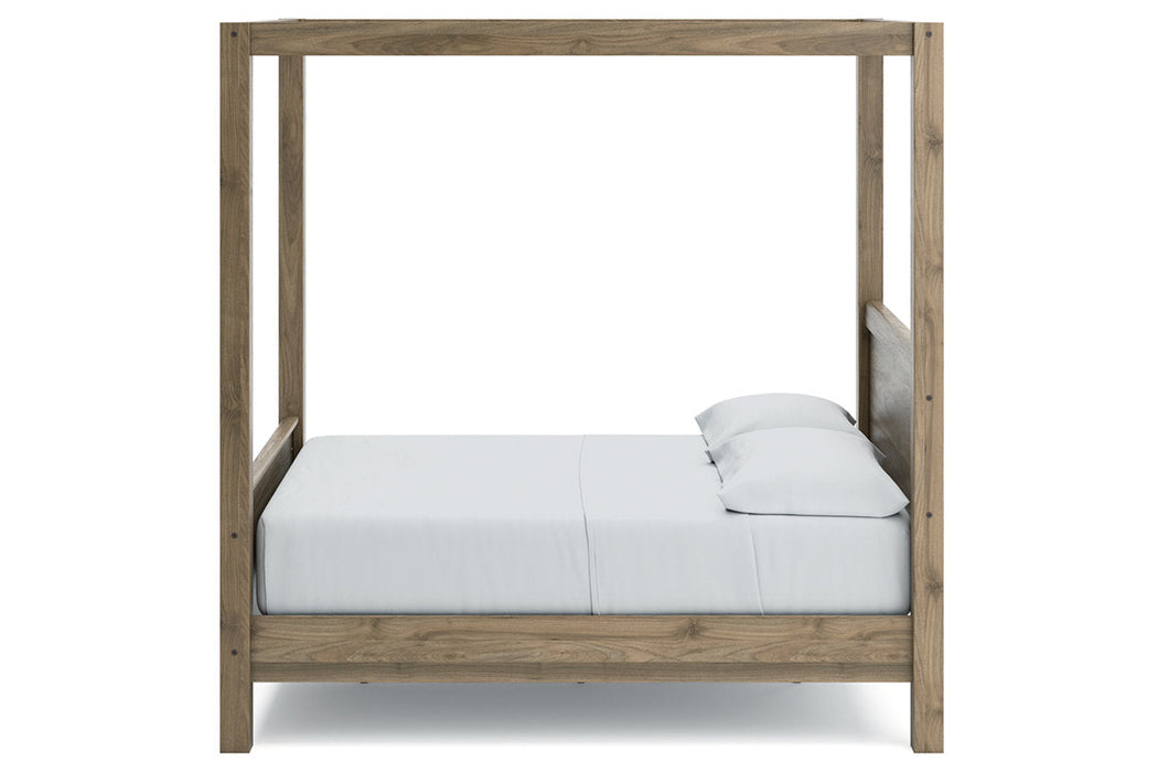 Aprilyn Honey Full Canopy Bed - SET | EB1187-181 | EB1187-186 | EB1187-189 - Vega Furniture