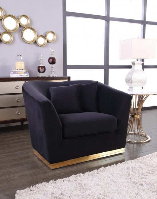 Arabella Black Velvet Chair - 617Black-C - Vega Furniture