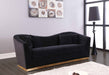Arabella Black Velvet Sofa - 617Black-S - Vega Furniture