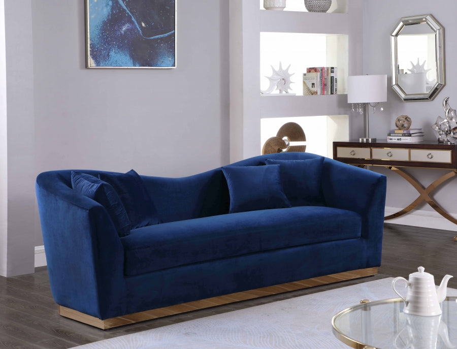 Arabella Blue Velvet Sofa - 617Navy-S - Vega Furniture