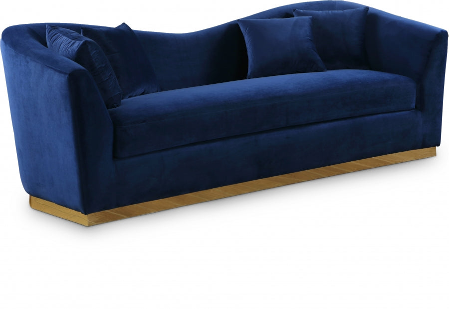 Arabella Blue Velvet Sofa - 617Navy-S - Vega Furniture