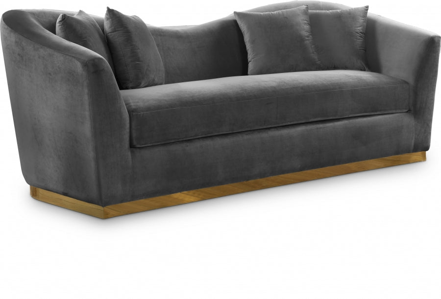 Arabella Grey Velvet Sofa - 617Grey-S - Vega Furniture