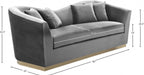 Arabella Grey Velvet Sofa - 617Grey-S - Vega Furniture