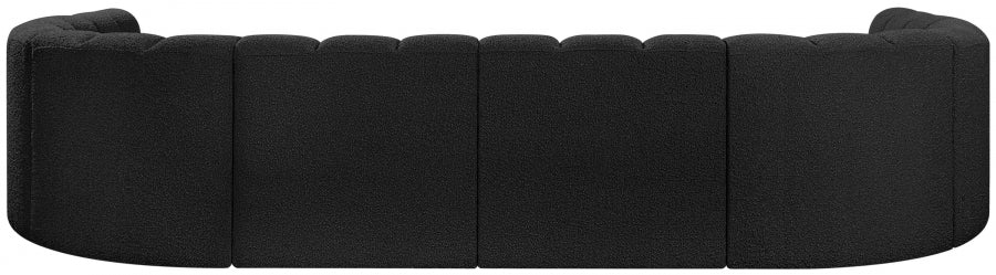 Arc Boucle Fabric 10pc. Sectional Black - 102Black-S10A - Vega Furniture