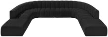 Arc Boucle Fabric 10pc. Sectional Black - 102Black-S10A - Vega Furniture