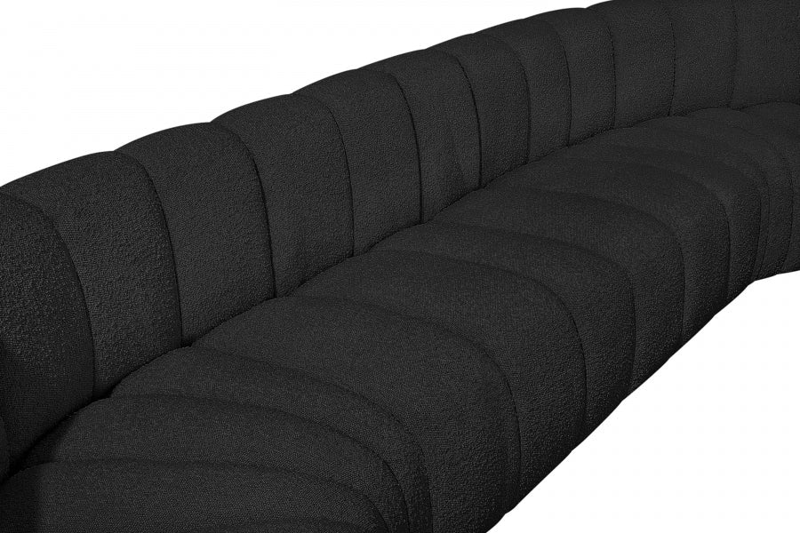 Arc Boucle Fabric 10pc. Sectional Black - 102Black-S10A - Vega Furniture