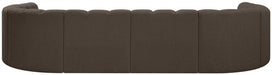 Arc Boucle Fabric 10pc. Sectional Brown - 102Brown-S10A - Vega Furniture