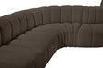 Arc Boucle Fabric 10pc. Sectional Brown - 102Brown-S10A - Vega Furniture