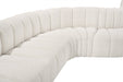 Arc Boucle Fabric 10pc. Sectional Cream - 102Cream-S10A - Vega Furniture