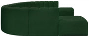 Arc Boucle Fabric 10pc. Sectional Green - 102Green-S10A - Vega Furniture