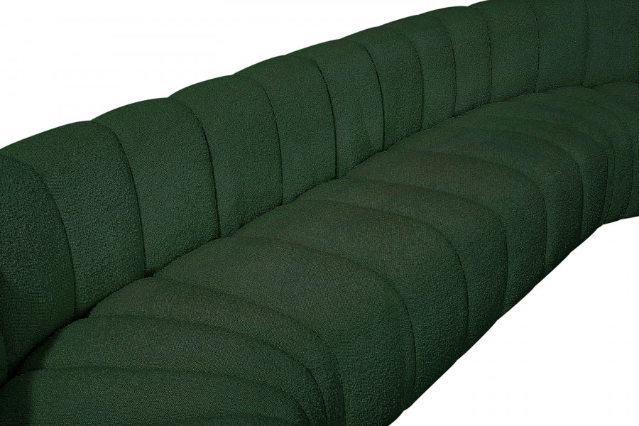 Arc Boucle Fabric 10pc. Sectional Green - 102Green-S10A - Vega Furniture