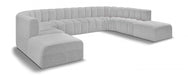 Arc Boucle Fabric 10pc. Sectional Grey - 102Grey-S10A - Vega Furniture