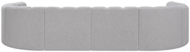 Arc Boucle Fabric 10pc. Sectional Grey - 102Grey-S10A - Vega Furniture