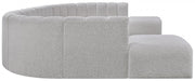 Arc Boucle Fabric 10pc. Sectional Grey - 102Grey-S10A - Vega Furniture