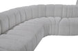 Arc Boucle Fabric 10pc. Sectional Grey - 102Grey-S10A - Vega Furniture