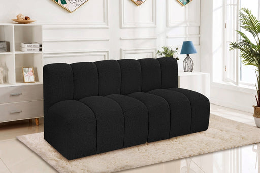 Arc Boucle Fabric 2pc. Sectional Black - 102Black-S2A - Vega Furniture