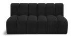 Arc Boucle Fabric 2pc. Sectional Black - 102Black-S2A - Vega Furniture