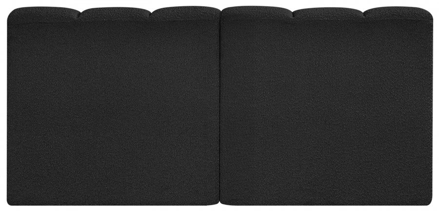 Arc Boucle Fabric 2pc. Sectional Black - 102Black-S2A - Vega Furniture
