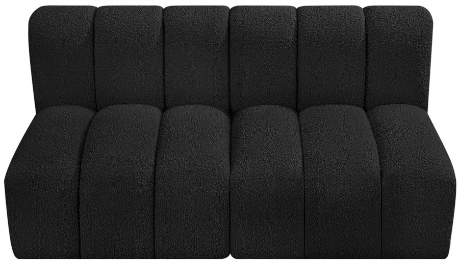 Arc Boucle Fabric 2pc. Sectional Black - 102Black-S2A - Vega Furniture