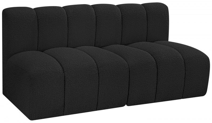 Arc Boucle Fabric 2pc. Sectional Black - 102Black-S2A - Vega Furniture