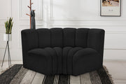 Arc Boucle Fabric 2pc. Sectional Black - 102Black-S2B - Vega Furniture