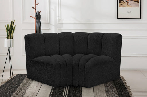 Arc Boucle Fabric 2pc. Sectional Black - 102Black-S2B - Vega Furniture