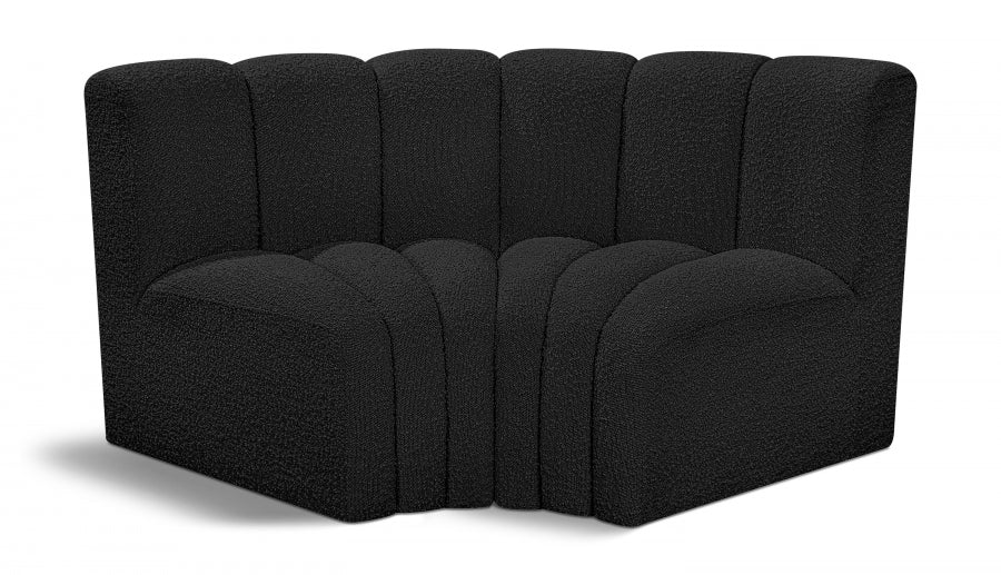 Arc Boucle Fabric 2pc. Sectional Black - 102Black-S2B - Vega Furniture