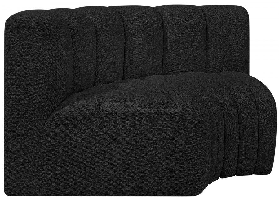 Arc Boucle Fabric 2pc. Sectional Black - 102Black-S2B - Vega Furniture