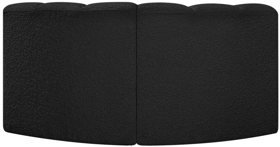 Arc Boucle Fabric 2pc. Sectional Black - 102Black-S2B - Vega Furniture