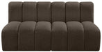 Arc Boucle Fabric 2pc. Sectional Brown - 102Brown-S2A - Vega Furniture