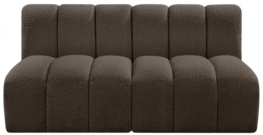 Arc Boucle Fabric 2pc. Sectional Brown - 102Brown-S2A - Vega Furniture