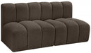 Arc Boucle Fabric 2pc. Sectional Brown - 102Brown-S2A - Vega Furniture