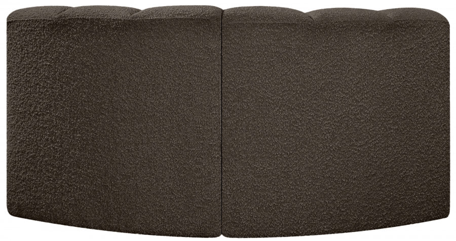 Arc Boucle Fabric 2pc. Sectional Brown - 102Brown-S2B - Vega Furniture