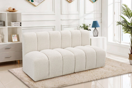 Arc Boucle Fabric 2pc. Sectional Cream - 102Cream-S2A - Vega Furniture