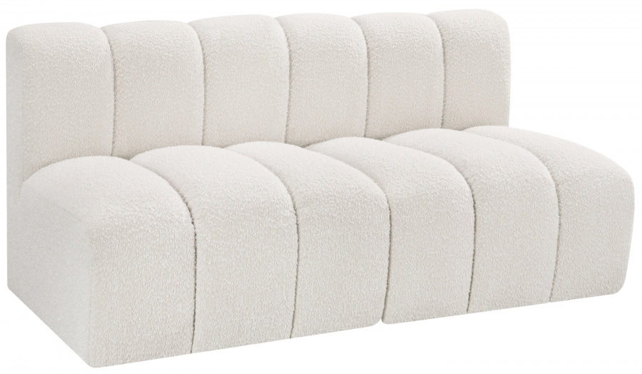 Arc Boucle Fabric 2pc. Sectional Cream - 102Cream-S2A - Vega Furniture