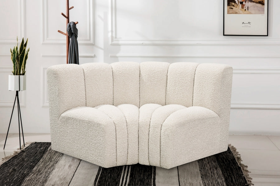 Arc Boucle Fabric 2pc. Sectional Cream - 102Cream-S2B - Vega Furniture