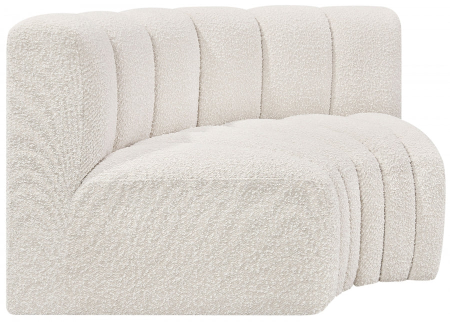 Arc Boucle Fabric 2pc. Sectional Cream - 102Cream-S2B - Vega Furniture