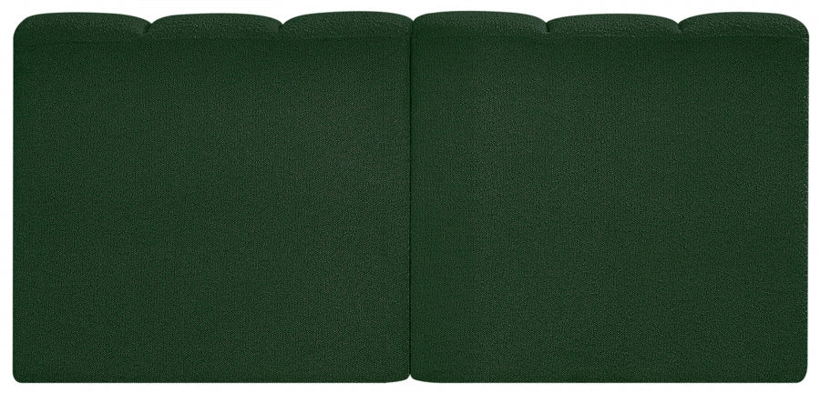 Arc Boucle Fabric 2pc. Sectional Green - 102Green-S2A - Vega Furniture