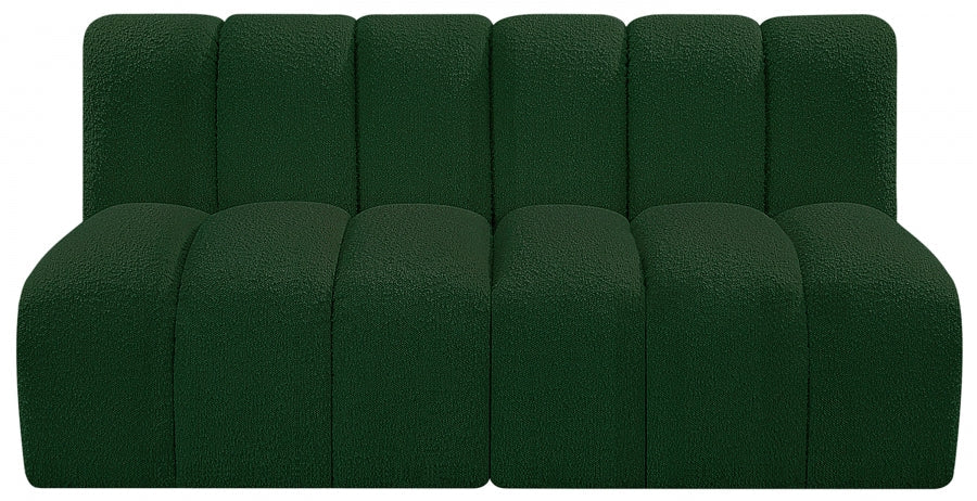 Arc Boucle Fabric 2pc. Sectional Green - 102Green-S2A - Vega Furniture