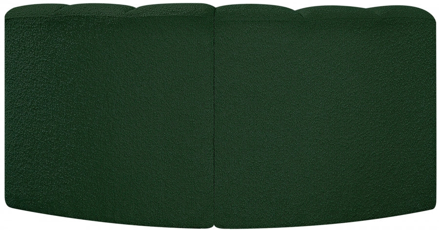 Arc Boucle Fabric 2pc. Sectional Green - 102Green-S2B - Vega Furniture