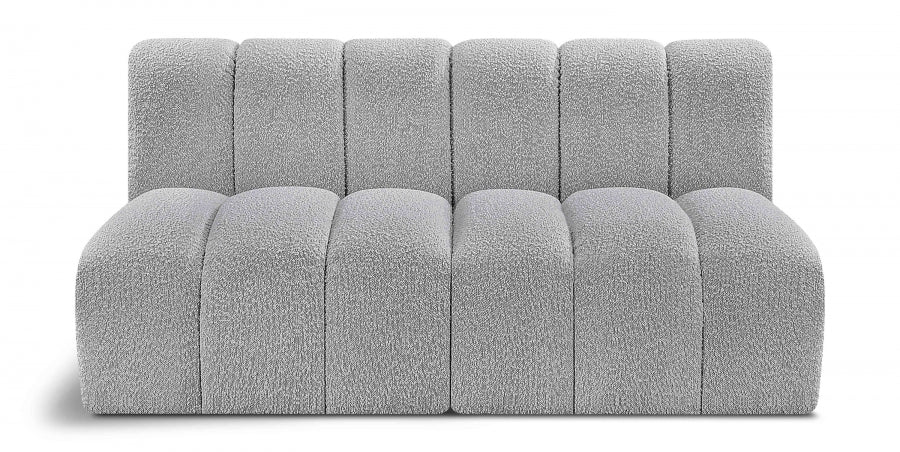 Arc Boucle Fabric 2pc. Sectional Grey - 102Grey-S2A - Vega Furniture