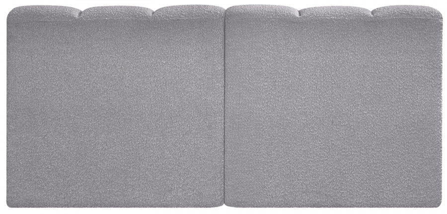 Arc Boucle Fabric 2pc. Sectional Grey - 102Grey-S2A - Vega Furniture