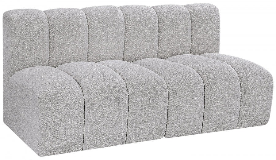 Arc Boucle Fabric 2pc. Sectional Grey - 102Grey-S2A - Vega Furniture