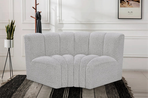 Arc Boucle Fabric 2pc. Sectional Grey - 102Grey-S2B - Vega Furniture