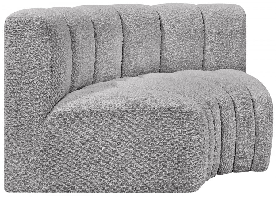Arc Boucle Fabric 2pc. Sectional Grey - 102Grey-S2B - Vega Furniture