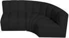 Arc Boucle Fabric 3pc. Sectional Black - 102Black-S3A - Vega Furniture