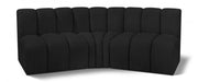 Arc Boucle Fabric 3pc. Sectional Black - 102Black-S3B - Vega Furniture