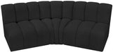 Arc Boucle Fabric 3pc. Sectional Black - 102Black-S3B - Vega Furniture