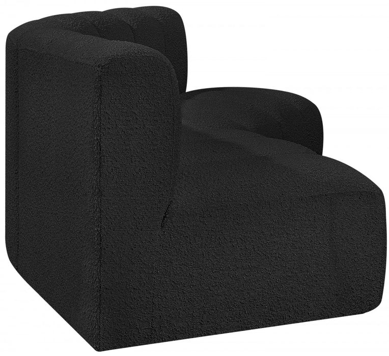 Arc Boucle Fabric 3pc. Sectional Black - 102Black-S3B - Vega Furniture